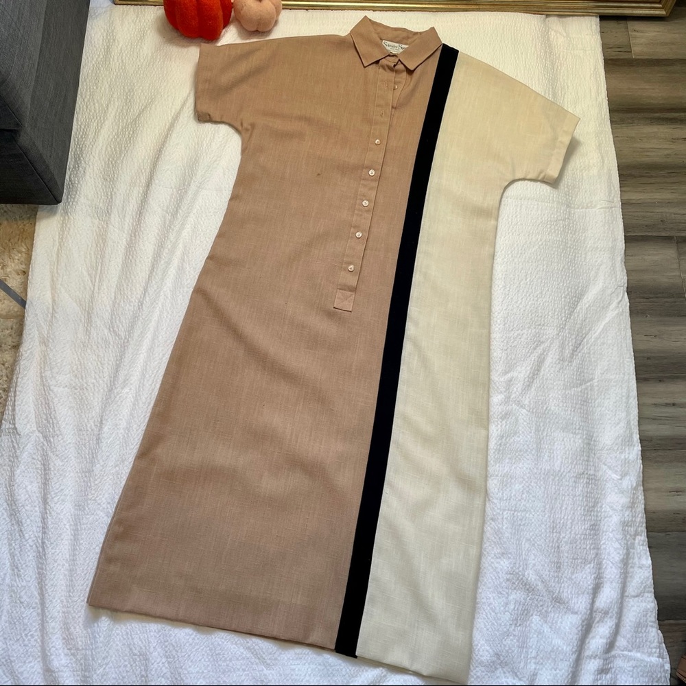 Vintage Minimalist Button Up Dress sz 8